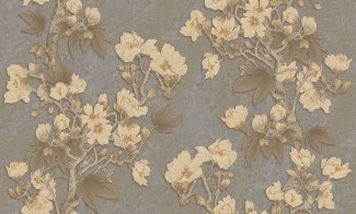 Обои серые с крупными цветами SIRPI винил Дерево арт. 10374-04 Серые виниловые о